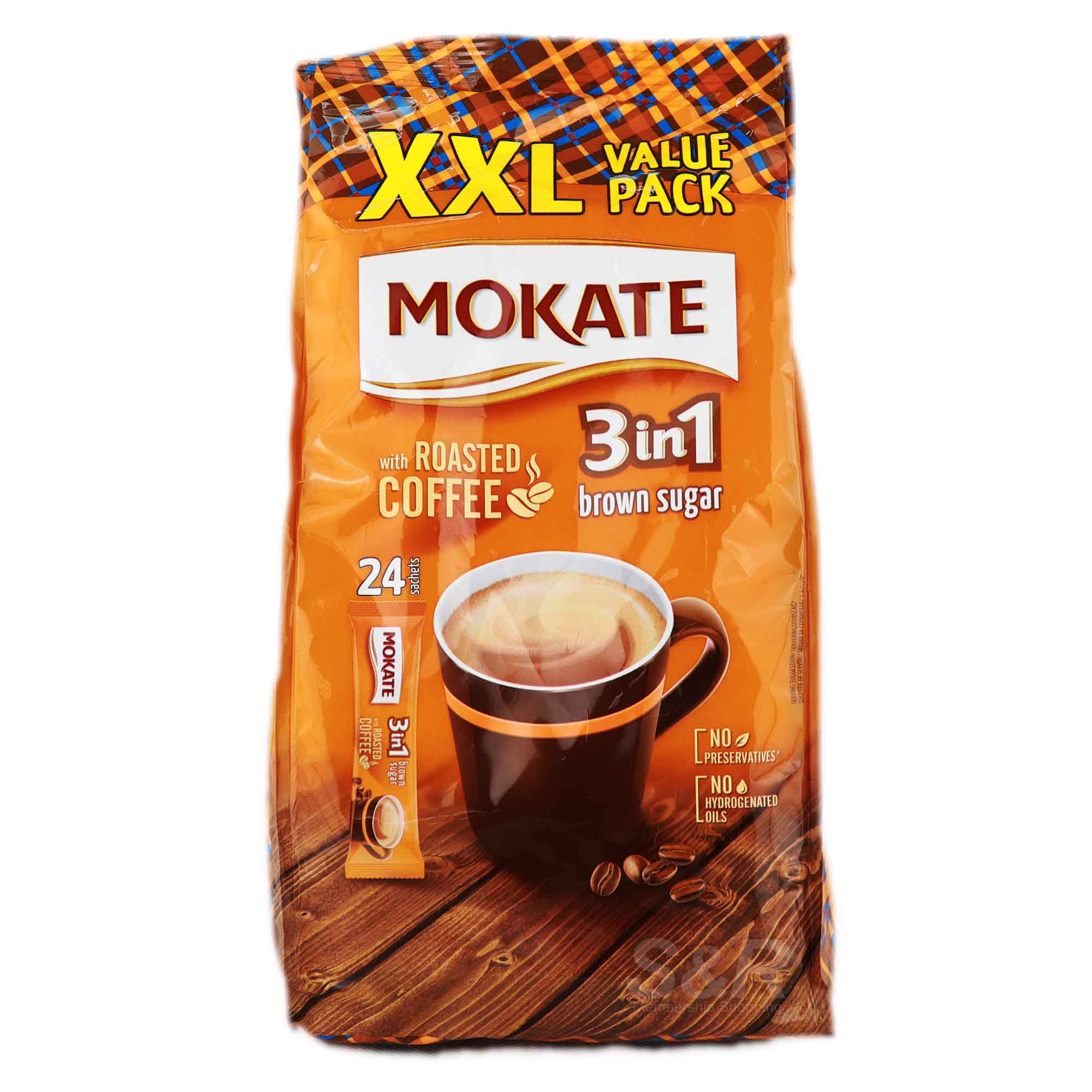 Mokate 3-in-1 Brown Sugar with Roasted Coffee XXL 24 sachets